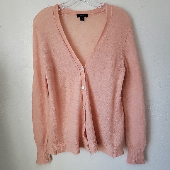 J. Crew Sweaters - J. Crew Soft Peach Mohair Wool Cardigan Sweater